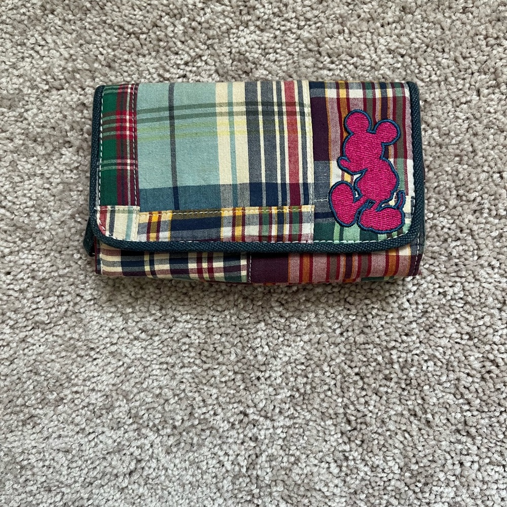 🏰✨ Disney Mickey Mouse Patchwork Plaid Hobo Bag & Matching Wallet Set ✨🏰 - Picture 3 of 9